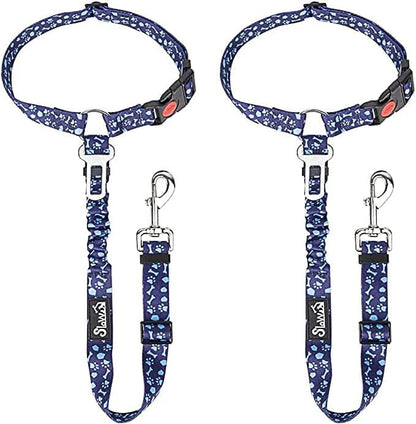 SlowTon Dog Seat Belt for Car, 2 Pack Dog Car Harness Seatbelt Adjustable with Elastic Bungee