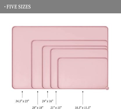 Waterproof Pet Feeding Mat with High Raised Edges, Heavier and Thicker Placemats for Cat Dog Water