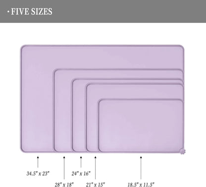 Waterproof Pet Feeding Mat with High Raised Edges, Heavier and Thicker Placemats for Cat Dog Water