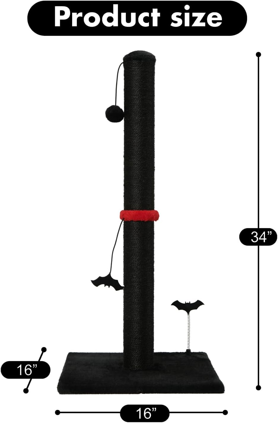 MECOOL Cat Scratching Post Premium Sisal Scratch Posts with Hanging Ball Vertical Scratcher for