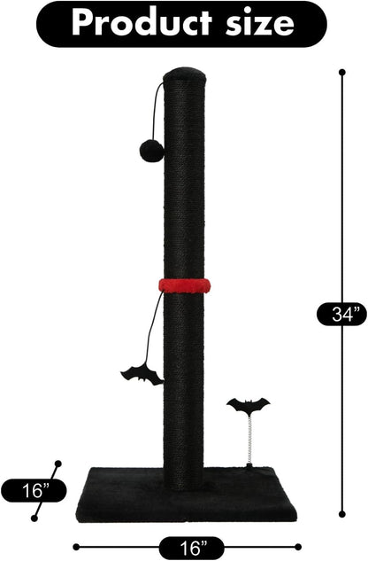 MECOOL Cat Scratching Post Premium Sisal Scratch Posts with Hanging Ball Vertical Scratcher for
