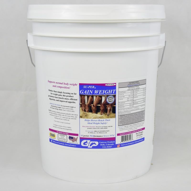 SU-PER Gain Weight for Horses - Equine Supplement Weight Gainer for Horses - Promotes Lean Muscle