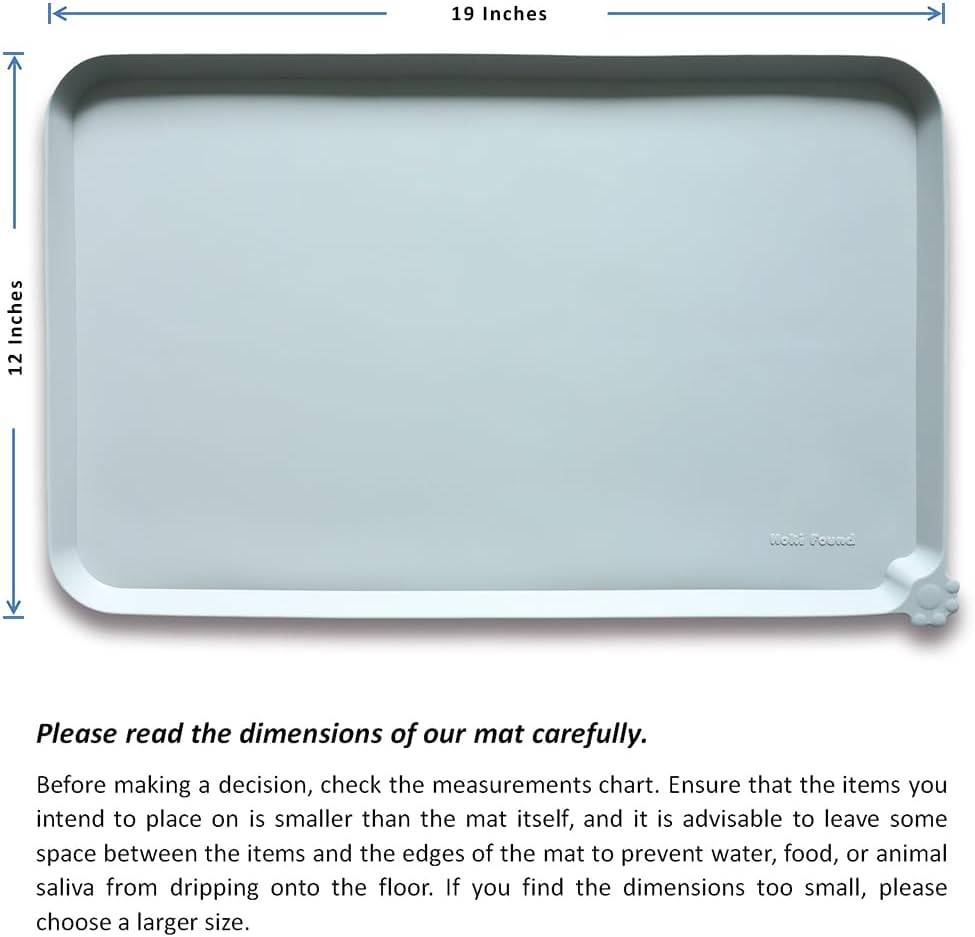 Hoki Found Silicone Pet Food Tray - High-Lips Dog Cat Bowl Mats - Waterproof Dog Cat Food Mats