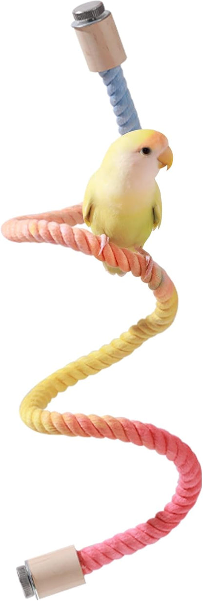 Multi-Color Rope Bird Perch Toys for Parrot Cage Stand, Climbing Swing Accessories for Cockatiel