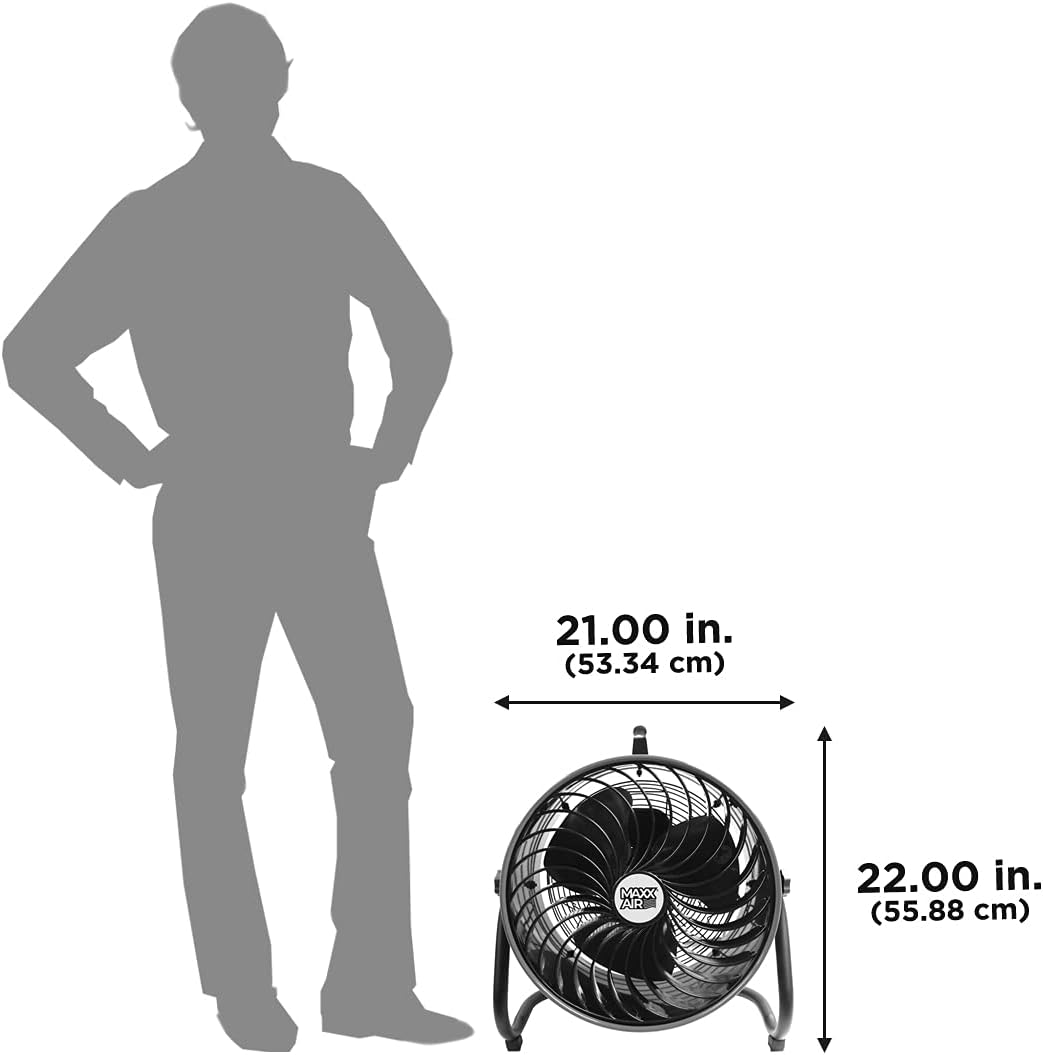 Maxx Air 16" High Velocity Turbo Fan with Pivoting Head - Efficient Air Circulation, High-Velocity