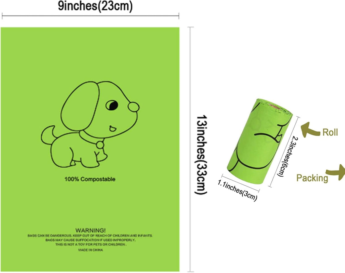 Petmolico Dog Poop Bag Holder Leash Attachment, Waste Bag Dispenser Zippered Pouch, Fits Any Leash