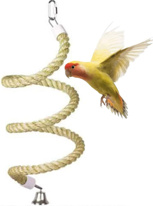 Bird Spiral Rope Perch, Bird Hemp Rope Swing Perch, Bird Cage Stand Pole Accessories, Bird Standing