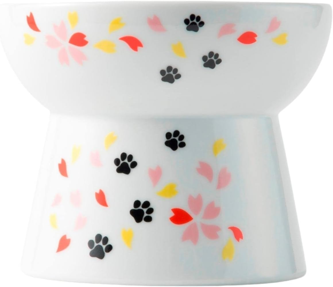 Necoichi Raised Stress Free Cat Food Bowl, Elevated, Backflow Prevention, Dishwasher and Microwave