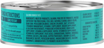 A Strong Heart Canned Wet Cat Food, Salmon Dinner Paté - 5.5 oz Cans (Pack of 24), Made in The USA