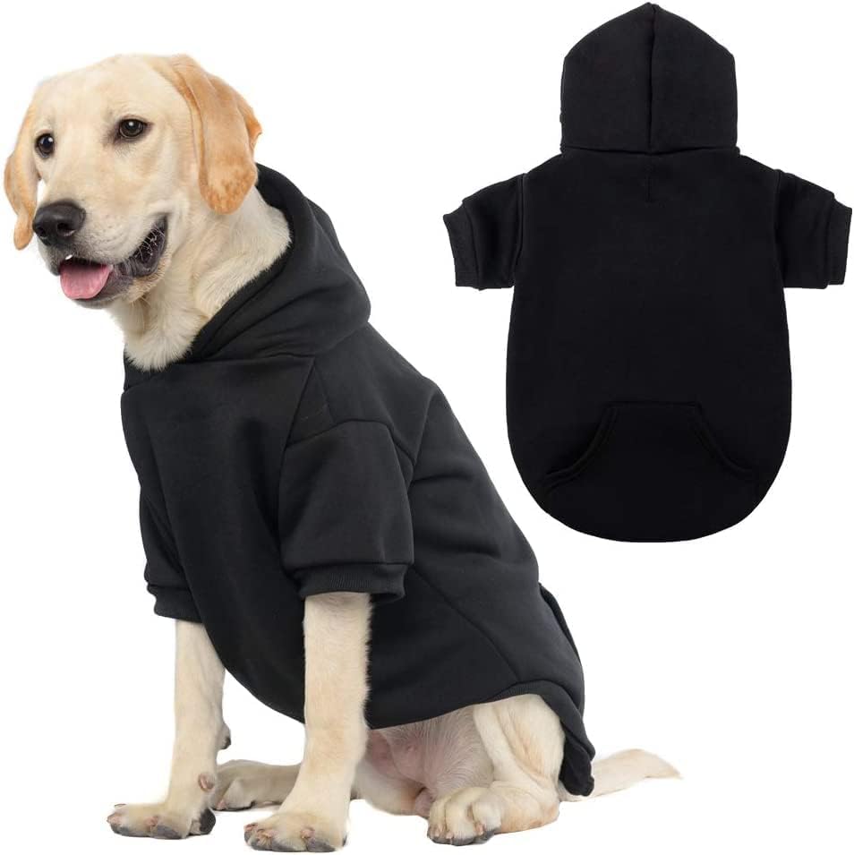 KOOLTAIL Basic Dog Hoodie - Soft and Warm Dog Hoodie Sweater with Leash Hole and Pocket, Dog Winter