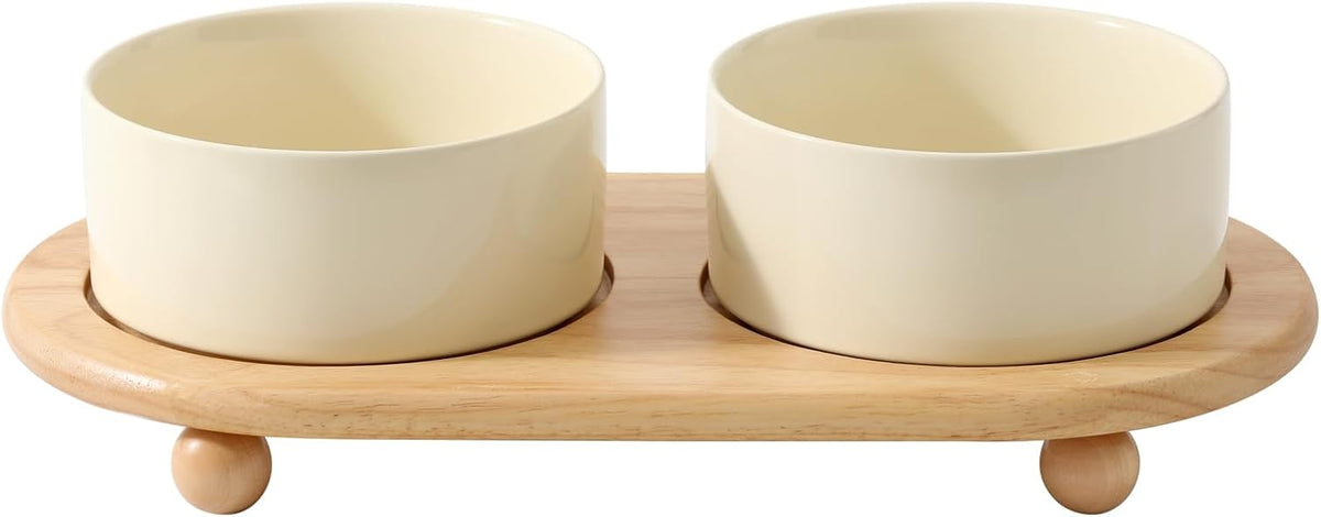 Ceramic Elevated Dog Bowls, Food and Water Bowls for Dogs, Puppy, Raised Dog Dish, Pet