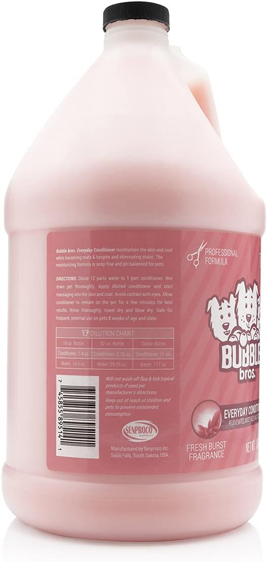 Bubble Bros. Everyday Conditioner for Dogs, Gallon - Natural, Moisturizes and Conditions The Skin