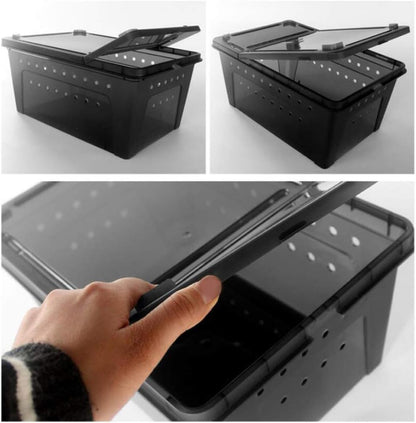 OMEM Portable Reptile Terrarium Habitat for Mini Pet Houses Breathable Holes Stackable Container