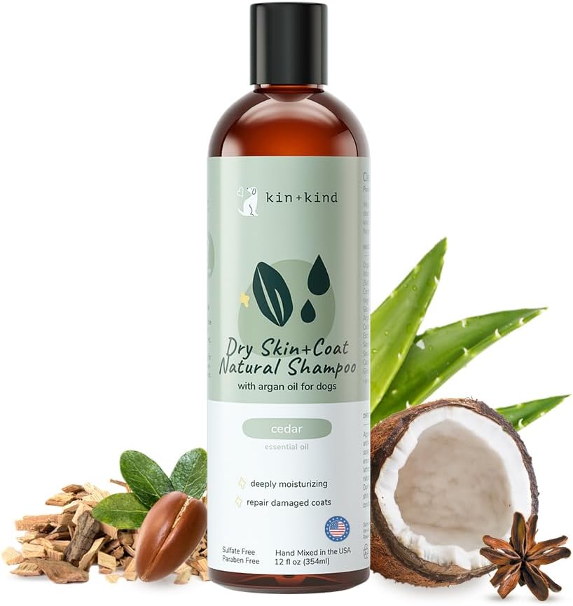 kin+kind Dog Shampoo for Dry, Itchy Skin and Coat Relief - Safe, Natural Formula with Olive Oil