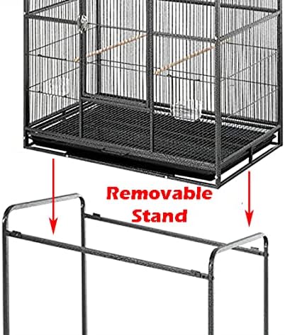 54" Large Double Breeding Flight Bird Wrought Iron Double Parrot Bird Cage Slide Out Center Divider