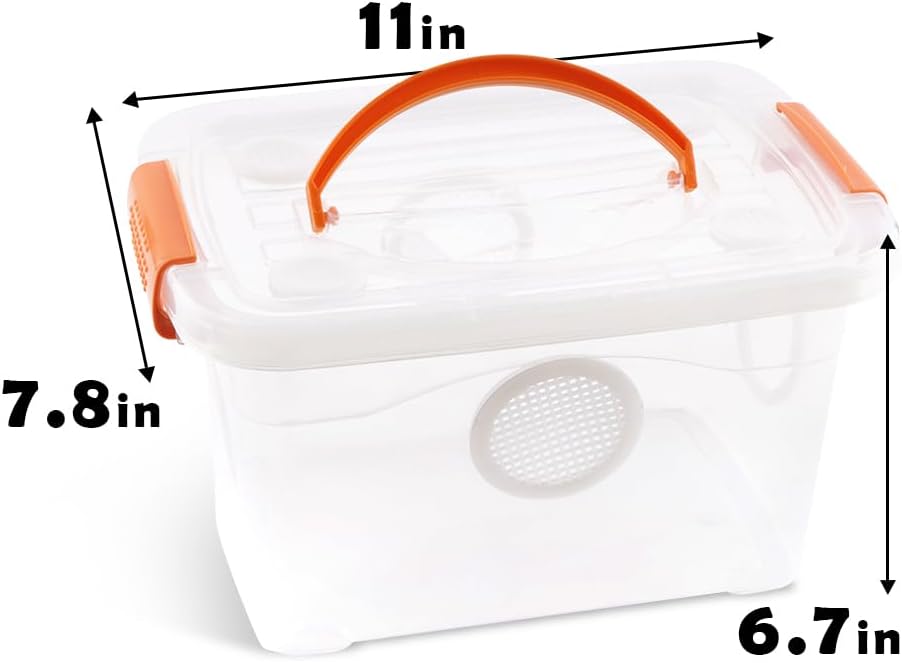 Reptile Feeding Box Snake Plastic Transparent Breeding Box Hatching Container for Small Reptile