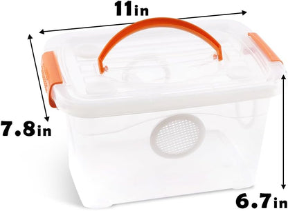 Reptile Feeding Box Snake Plastic Transparent Breeding Box Hatching Container for Small Reptile