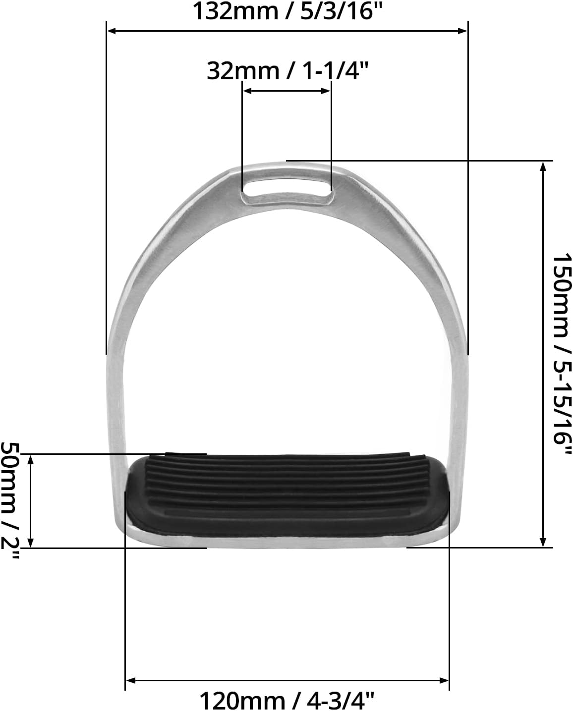 QWORK Horse Riding Stirrups, Hose Saddle, Safety Stirrup, Stainless Steel English Riding Protection