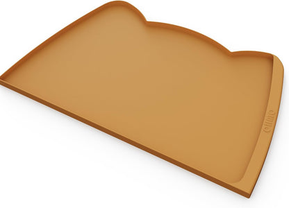 OHMO Dog Food Mat(Honey, 24 * 15'') w/Residue Collection Pocket Silicone Pet Feeding Mat for Floor