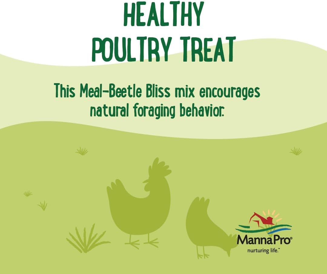 Manna Pro Farmhouse Favorites Beetle Bliss Poultry Treat – Blend of Mealworms and Beetles – All