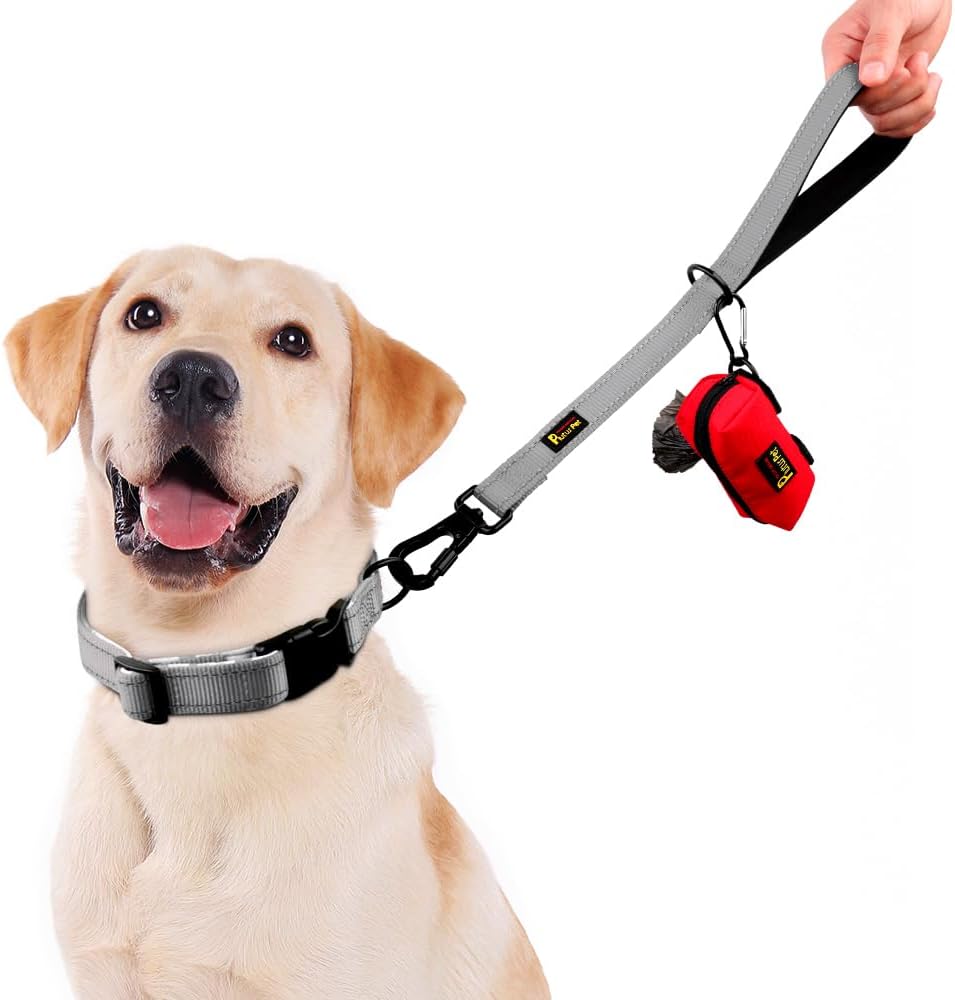 PLUTUS PET Short Training Dog Leash with Padded Handle for Medium Large Dogs,18 Inch Heavy Duty