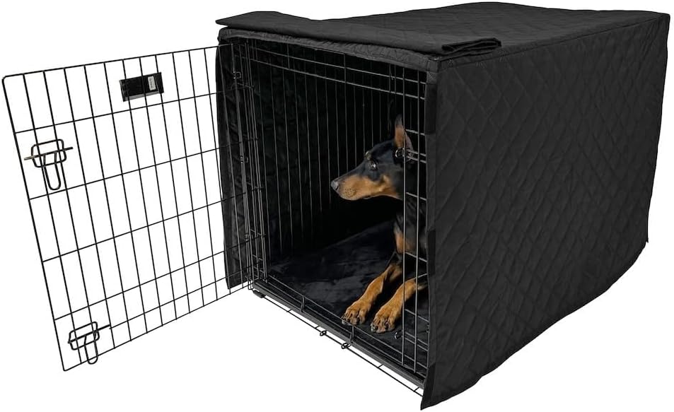 4Knines Quilted Dog Crate Cover – Heavy-Duty, Water-Resistant Fabric for Indoor/Outdoor Use