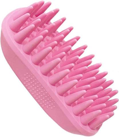 Pet Silicone Shampoo Brush for Long & Short Hair, Pink ( New ), Medium Large Pets Dogs Cats