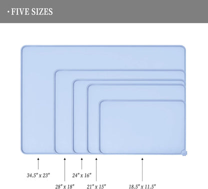 Waterproof Pet Feeding Mat with High Raised Edges, Heavier and Thicker Placemats for Cat Dog Water