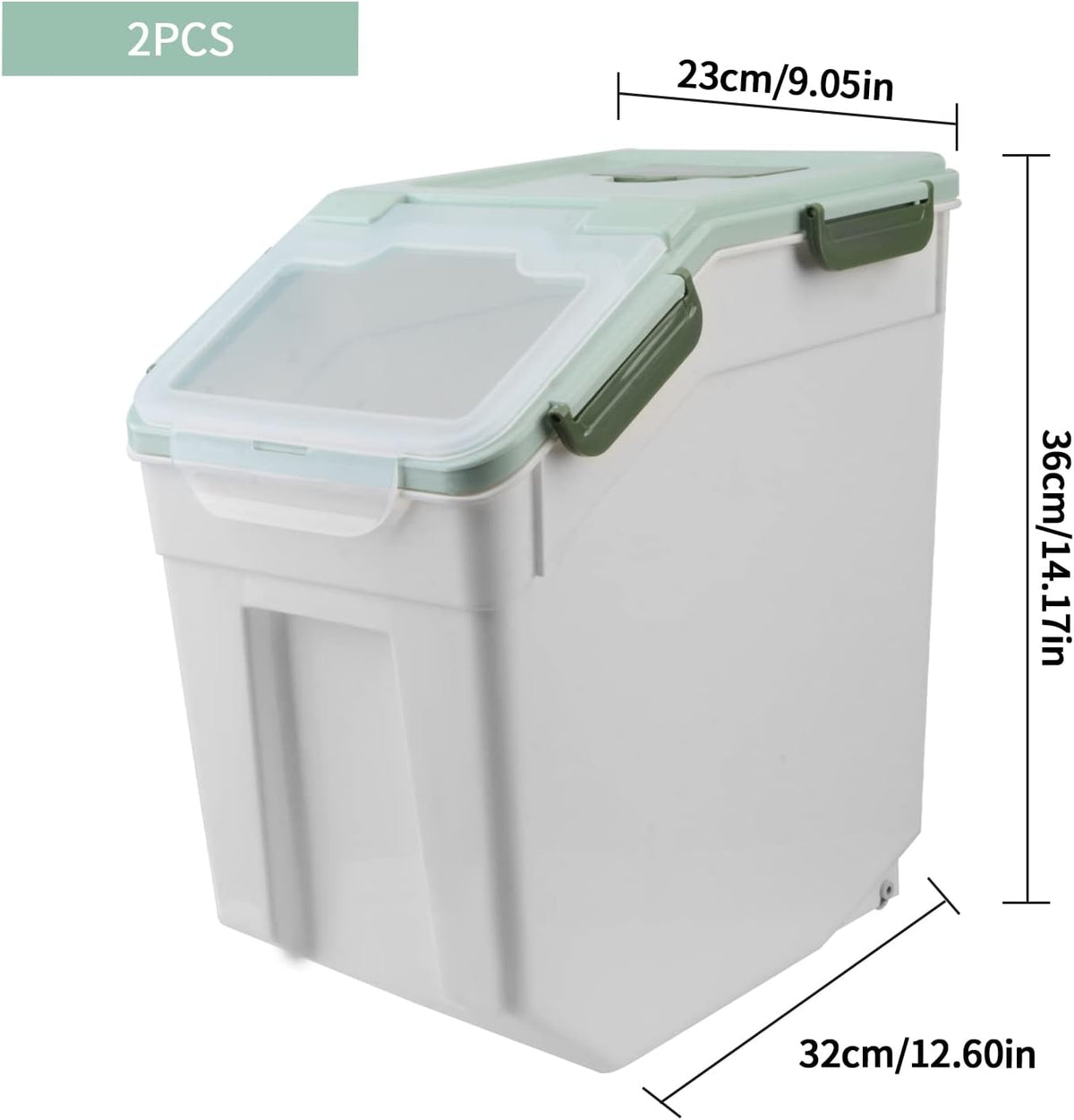 AnRui Airtight Flour Storage Container 25lb, Plastic Grain Storage Bucket, Rice Cereal Dispenser
