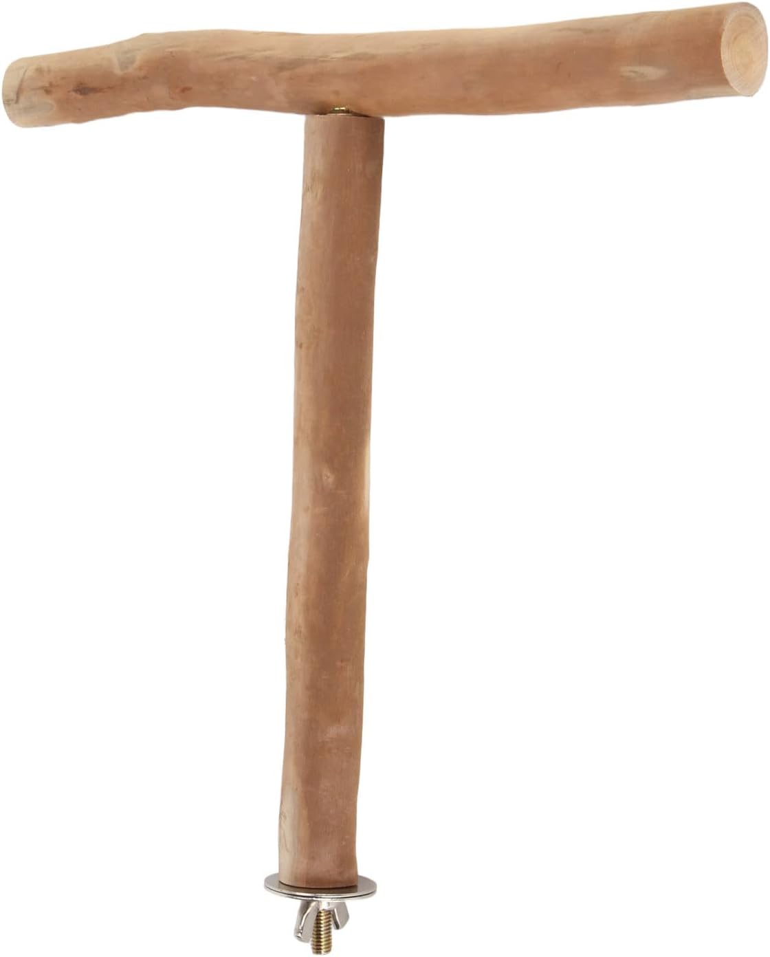 Wood Bird Perch, T Shaped Birdcage Stand Wooden Parrot Perch Stand Perch for Bird Cage Grinding