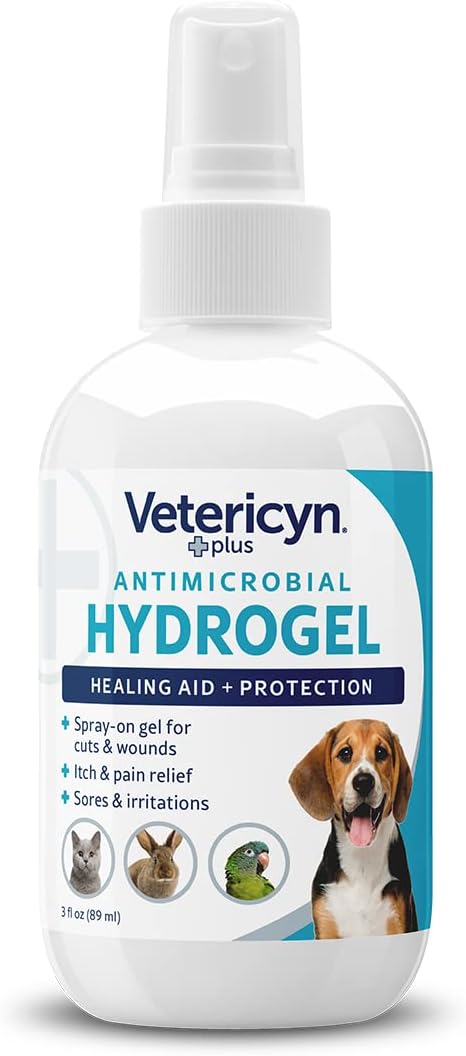 Vetericyn Plus Dog Wound Care Hydrogel Spray | Healing Aid and Wound Protectant, Sprayable Gel to