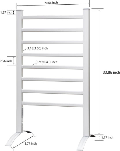 KEG Towel Warmer 8 Bars for Bathroom Freestanding or Wall Mounted Bath Towel Heater Plug-in with