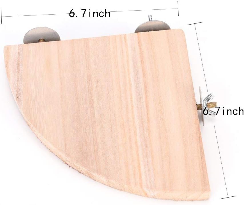 Parrot Cage Perch,Wooden Platform Stand,Cage Perches,Tree Springboard,Corner Shelf Laddered,Hanging