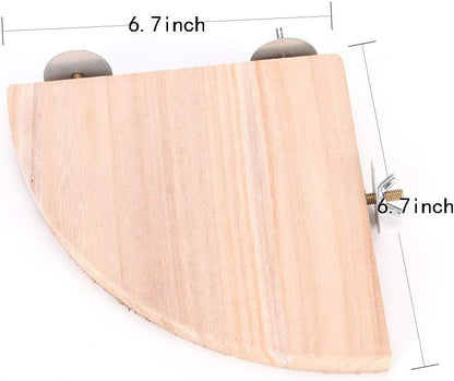 Parrot Cage Perch,Wooden Platform Stand,Cage Perches,Tree Springboard,Corner Shelf Laddered,Hanging