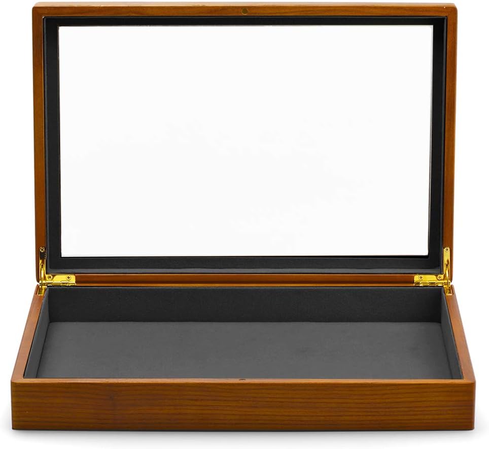 Oirlv Solid Wooden Jewelry Box with Lid Large Vintage jewelry Organizer Case for Women,Display Tray