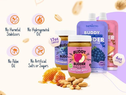 Relax Rover Buddy Budder (Stress + Anxiety), 100% Natural Dog Peanut Butter, Dog Supplment, Made in