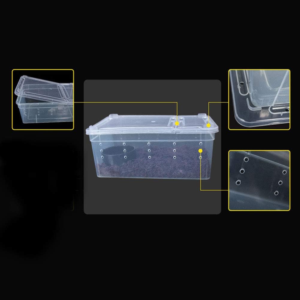OMEM Portable Reptile Terrarium Habitat for Mini Pet Houses Breathable Holes Stackable Container