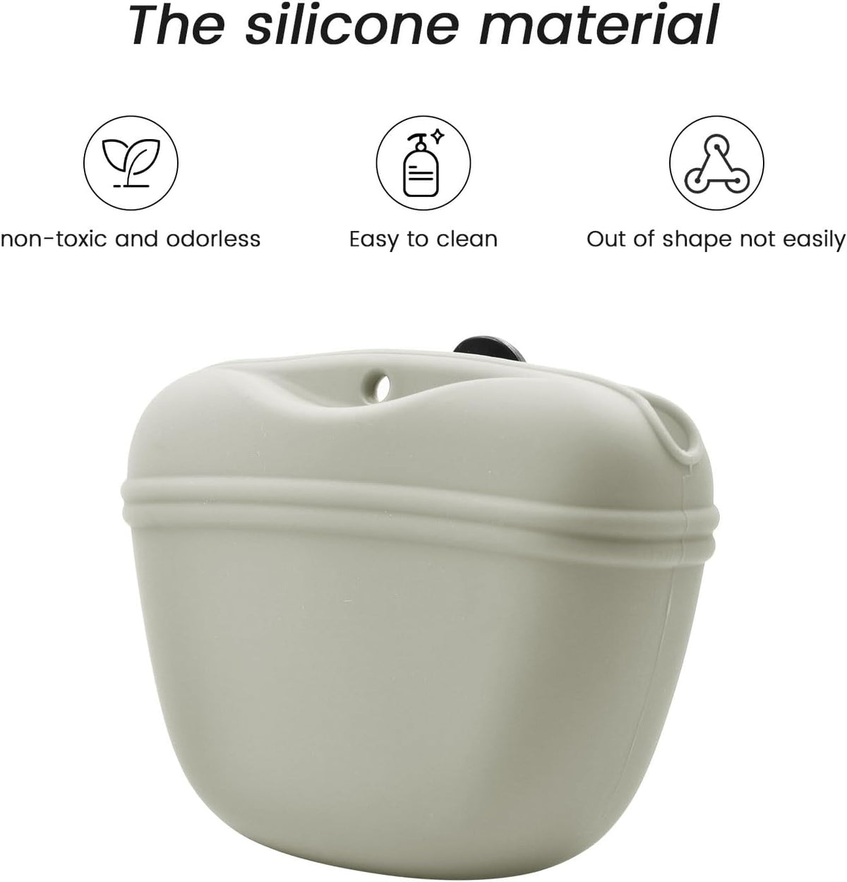 AUDWUD Silicone Dog Treat Pouch,Clip on Portable Training Container,Convenient Magnetic Buckle