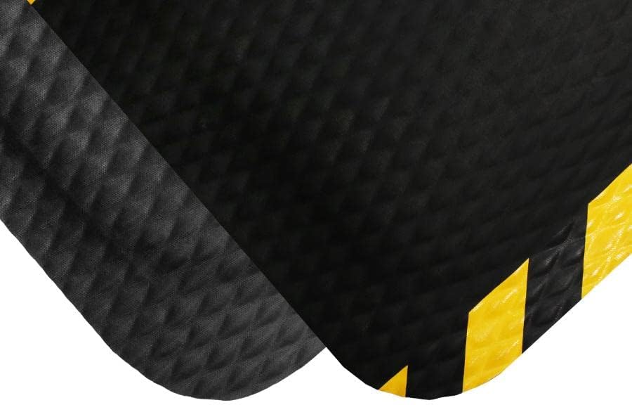 American Floor Mats Hog Heaven 5/8 inch Black & Yellow Border 5' x 10' Nitrile Backed Anti-Fatigue