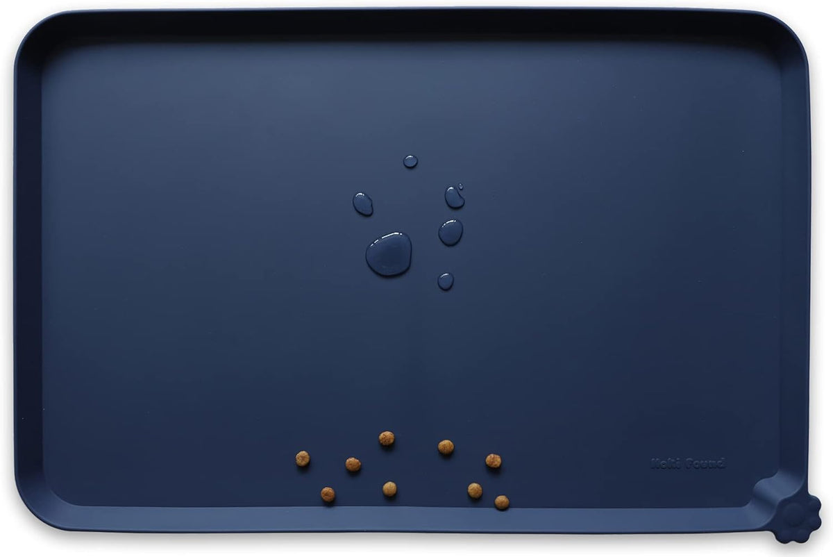 Hoki Found Large Waterproof Silicone Pet Food Mats Tray - Non Slip Pet Bowl Mats Placemat - Dog Pet