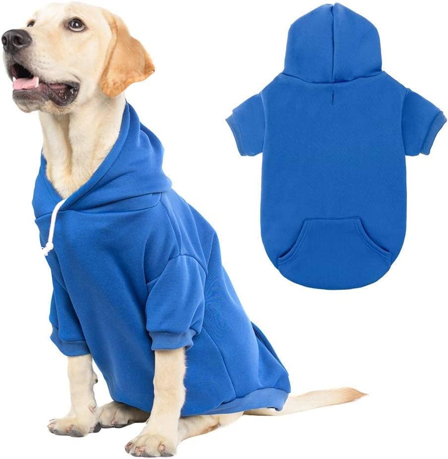 KOOLTAIL Basic Dog Hoodie - Soft and Warm Dog Hoodie Sweater with Leash Hole and Pocket, Dog Winter