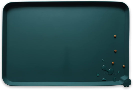 Hoki Found XX-Large Silicone Non Slip Pet Dog Cat Bowl Mats - Placemat for Feeding - Waterproof for