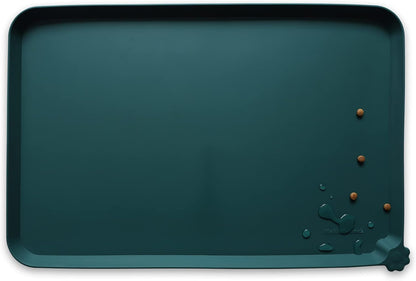 Hoki Found L Silicone Non Slip Pet Food Mats - Tray for Dogs & Cats - Waterproof Dog & Cat Bowl