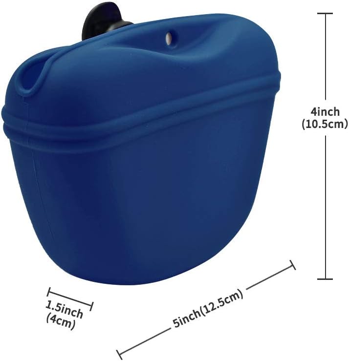AUDWUD Silicone Dog Treat Pouch,Clip on Portable Training Container,Convenient Magnetic Buckle