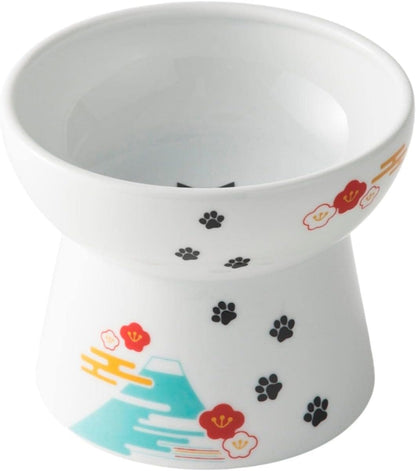 Necoichi Raised Stress Free Cat Food Bowl, Elevated, Backflow Prevention, Dishwasher and Microwave