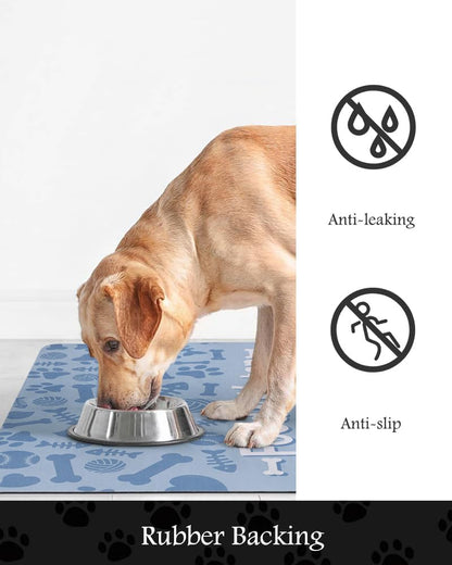 Pet Feeding Mat-Absorbent Dog Mat for Food and Water Bowl-No Stains Quick Dry Water Dispenser