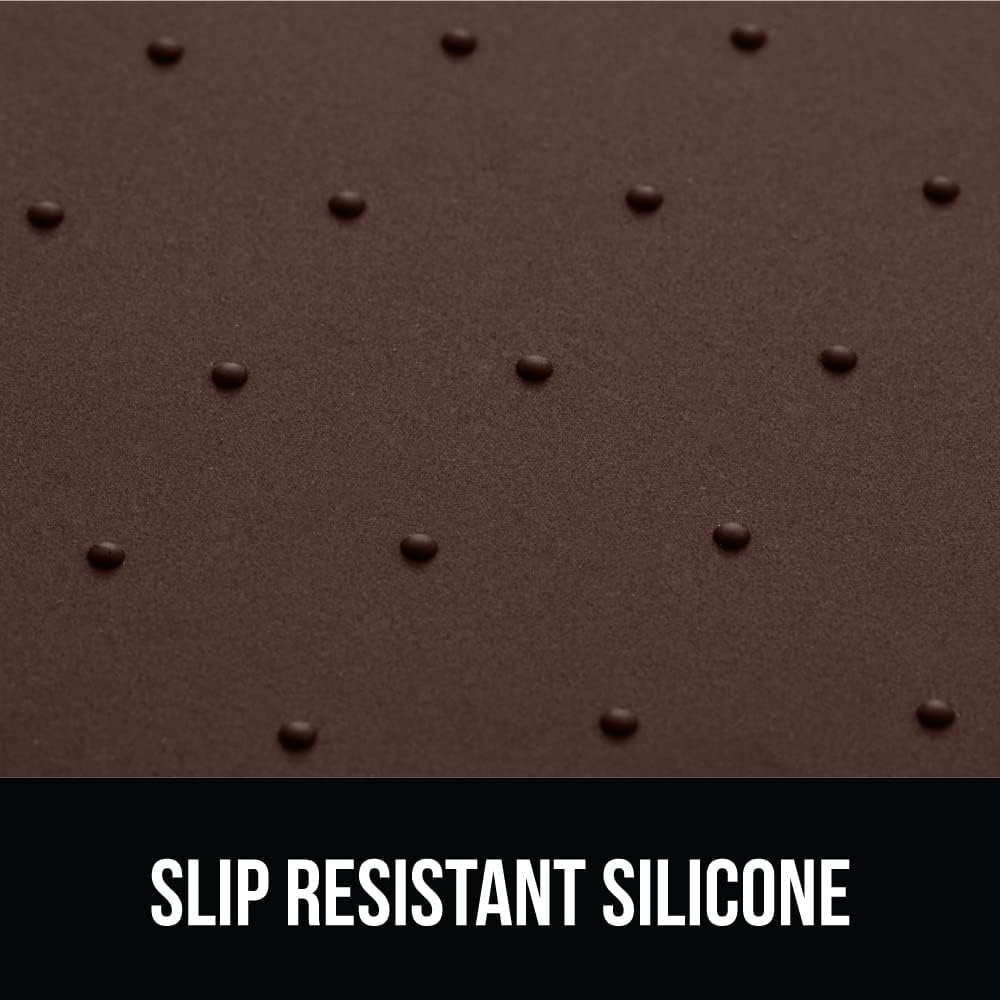 GORILLA GRIP 100% Waterproof Raised Edge BPA Free Silicone Pet Feeding Mat, Dog Cat Food Mats