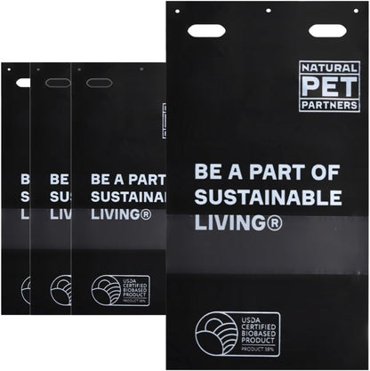 Commercial Pull-Strap Header Dog Poop Bags, 38% USDA Certified Plant-Based, Leak-Proof and Tear