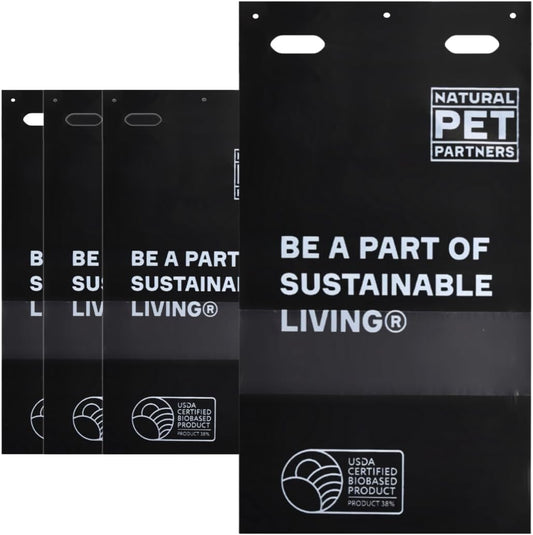 Commercial Pull-Strap Header Dog Poop Bags, 38% USDA Certified Plant-Based, Leak-Proof and Tear