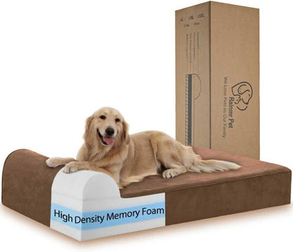 Large Orthopedic Dog Bed, 7" Memory Foam with Waterproof Liner, Chew Resistant Microsuede Cover